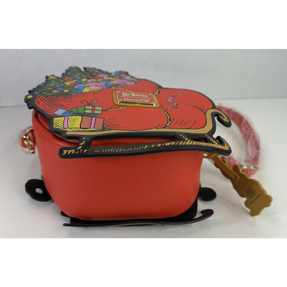 Loungefly How the Grinch Stole Christmas Max Sleigh Crossbody Bag Holiday NWOT - Picture 11 of 16